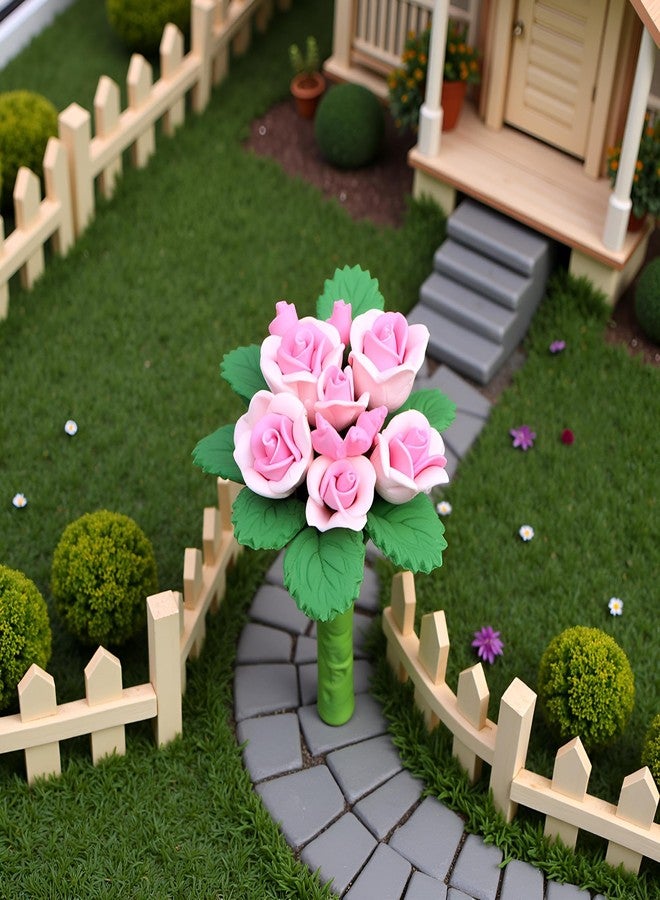 زهور وردية بمقياس 1:12، زهور مصغرة لبيت الدمى، زهور صغيرة، ورود صغيرة من الراتنج، زهور صناعية، ورود صغيرة للأعمال اليدوية، زهور صغيرة للأعمال اليدوية، زهور صغيرة للزينة (1.4 بوصة) - Image 4